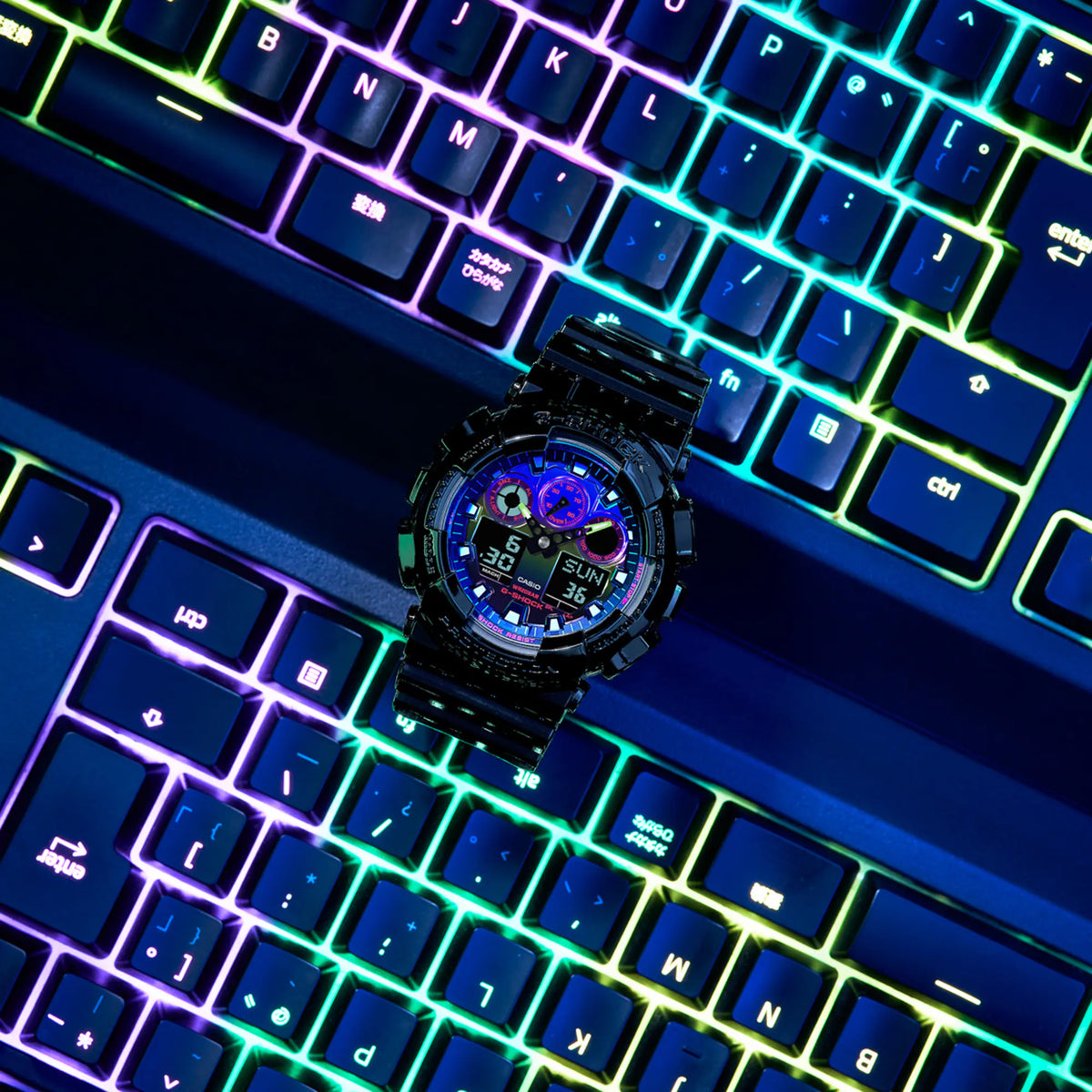 G-SHOCK ANALOG-DIGITAL GA-100 SERIES GA-100RGB-1ADR