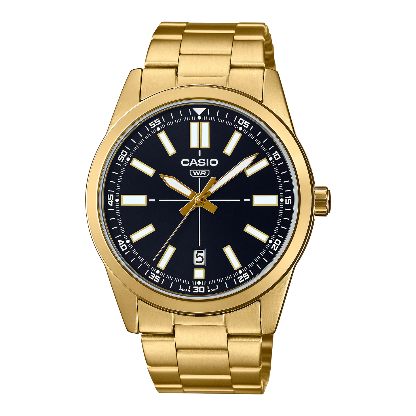 Casio Men's Watch Black Dial, Gold MTP-VD02G-1EUDF
