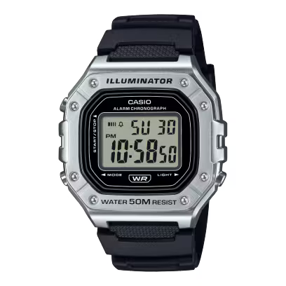 Casio W-218HM Series | Men's Digital Watch | (Black/Silver) W-218HM-7AVDF